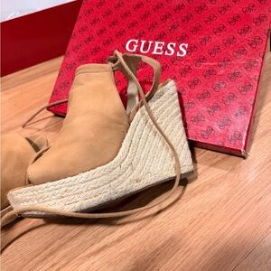Guess Beige Wedge Espadrilles for Women